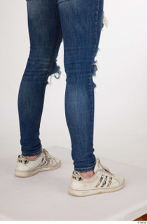  Olivia Sparkle blue jeans with holes calf casual dressed white sneakers 0006.jpg